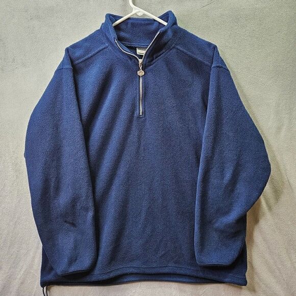 Champs Sports Sweater Mens Large Blue Fleece 1/4 Zip Pullover Jacket - Picture 1 of 10
